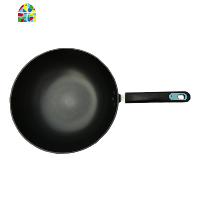 传统手工铁锅平底家用炒菜锅老式燃气灶煤气灶适用真不锈铸铁锅 FENGHOU 34厘米真不锈单手柄加附耳黑色无盖炒锅