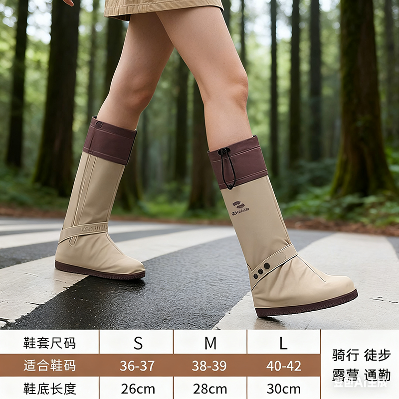 正雨鞋套防水防滑加厚女士雨天成人赶海时尚徒步登山新款雨靴男9063