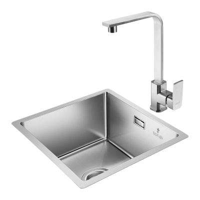 欧琳水槽手工单槽 加厚不锈钢水池 台下盆水槽厨房洗菜盆小号吧台