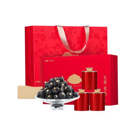 杞里香 大果黑枸杞礼盒-礼遇繁花红色 200g(12罐)