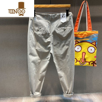 YANXU男士裤子2023新款弹力大码潮牌工装休闲裤男夏季薄款宽松直筒