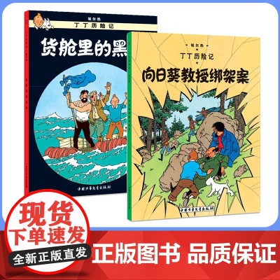 向日葵教授绑架案(第十七集)+货舱里的黑幕(第十八集)大开本 新版丁丁历险记连环画卡通漫画故事书小学生课外阅读书籍