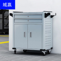 域赢加强款抽屉式工具车五金工具箱车间工具柜维修小手推车箱零件柜 二抽(大号)灰色