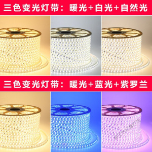 苏宁放心购 客厅灯带5730led灯带贴片LED灯条220V软光带5730双排灯带单色变色彩色灯带