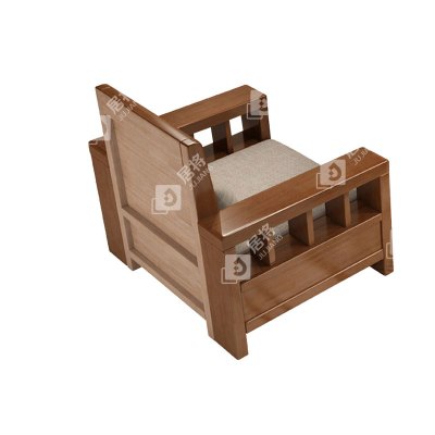 居将 JJ4031201 实木沙发简约冬夏两用客厅沙发 单人位