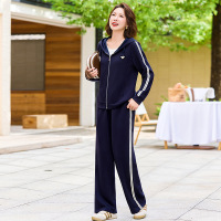 时尚气质妈妈装秋装套装女大码宽松中老年女士休闲两件套衣服中年