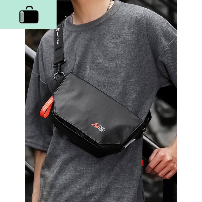 单肩包男士潮牌包包学生街头运动嘻哈迷你邮差包时尚潮流斜挎包男NEW LAKE