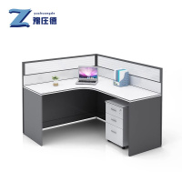 豫庄德工位办公桌L型柜组