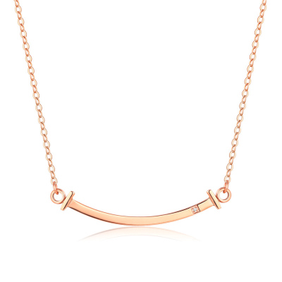 佐卡伊Love&luck系列Smile微笑-玫瑰金色钻石项链C00436Smile微笑-钻石项链