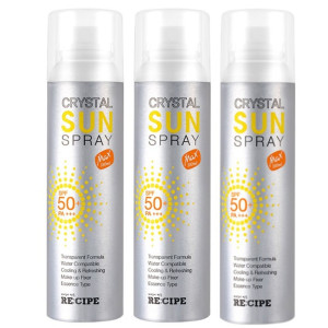 [3瓶装]韩国re:cipe 玥之秘水晶防晒喷雾 180ml SPF50+ PA+++ 防晒霜防晒乳
