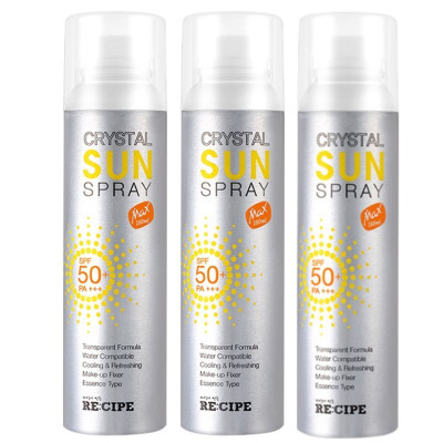 [3瓶装]韩国re:cipe 玥之秘水晶防晒喷雾 180ml SPF50+ PA+++ 防晒霜防晒乳