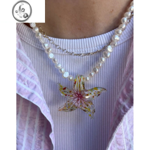 JiMi可爱海星y2k星星夸张珍珠甜酷颈链透明琉璃项链choker锁骨链女 海星项链一条