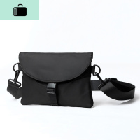 嘻哈迷你潮牌单肩包胸包男简约个性小挂包斜背包斜挎包小包女男包NEW LAKE 黑色男士斜挎包