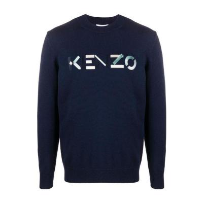 高田贤三(Kenzo)运动卫衣男套头衫圆领长袖刺绣徽标休闲百搭直筒