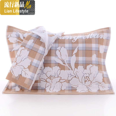 棉枕巾一对装婚庆枕巾52*75cm加大加厚成人情侣单人棉枕头巾 三维工匠