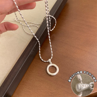 s925纯银复古圆环吊坠项链女配饰秋冬轻奢高级感毛衣链日常送女朋友老婆情人节七夕生日礼物