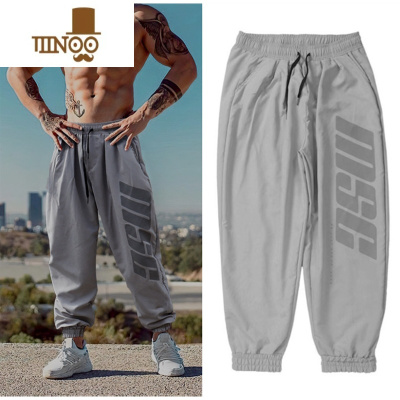 YANXU肌肉工厂美式运动卫裤宽松健身跑步训练深蹲篮球束潮牌长裤男