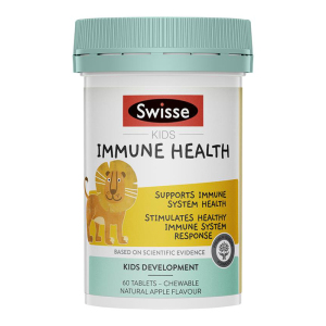 Swisse斯维诗儿童免疫健康咀嚼片60粒/瓶装 澳洲原装进口维生素C补锌vc柑橘类黄酮 苹果味 效期到26.8左右