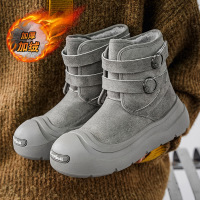 情侣款棉鞋室外包头保暖雪地靴透气绒面加绒加厚男鞋冬季工装靴子
