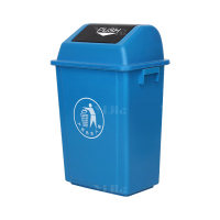 翌嘉YJ4122079 长方形夹缝翻盖分类垃圾桶 40L蓝色(投放标)