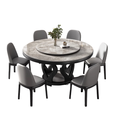 可旋转餐桌+六椅