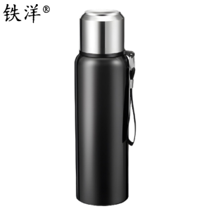 铁洋 黑色全钢智能显温保温杯 800ML 个