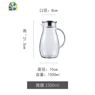 北欧风ins冷水壶家用防爆可高温凉水壶透明玻璃大容量水壶 FENGHOU 锤纹。V型高杯335ml2只装