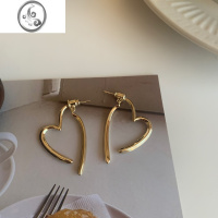 JiMi小众设计感高级耳圈金属爱心耳环2023年新款潮春夏耳钉法式耳饰女