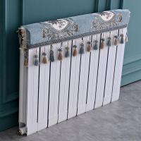 欧式暖气片罩装饰罩子布艺防尘套老式遮挡盖布遮挡帘保护套卫生 清歌蓝色 长度200cm*厚度10cm*高度(含穗)20cm