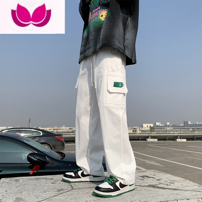 七斓高街多口袋工装裤男春季阔腿裤子款直筒宽松休闲长裤