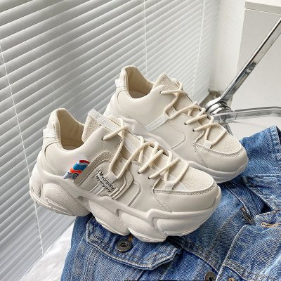 2021年春季新款显脚小老爹鞋女ins潮火百搭学生厚底休闲运动鞋