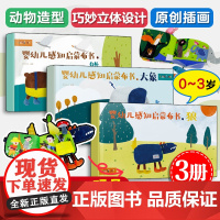 正版 礼盒装 婴幼儿感知启蒙布书 大象熊狼 3册 0-3岁婴幼儿童触觉色彩视觉美感认知早教绘本玩具书 孩子满月新生儿礼品