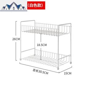 厨房置物架小型家用百货收纳架子调味品储物架落地多层调料架用品 三维工匠 双层调料架