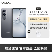 OPPO K12x 8GB+256GB 钛空灰 80W超级闪充 5500mAh超大电池 四年久用流畅 5G直屏智能手机