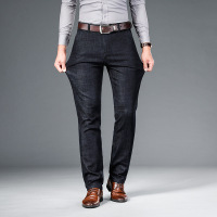 广州新塘镇服装 男士牛仔裤直筒宽松高腰弹力常规款休闲男裤子