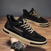 男鞋秋季鞋子男透气上班防水耐磨百搭工作鞋劳保鞋厚底板鞋子