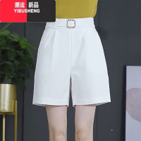 YIBUSHENG卡其色休闲五分裤女2024春秋款阔腿西装短裤小个子高腰a字中裤