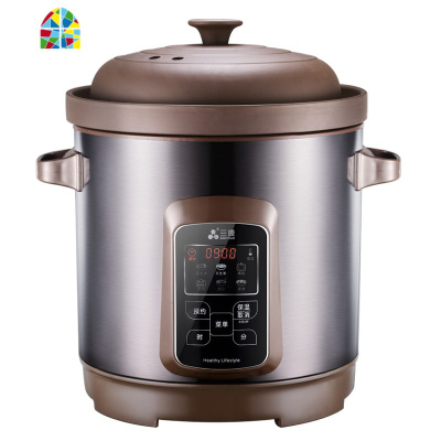 紫砂锅电炖锅10L大容量全自动陶瓷电汤锅家用商用煲汤煲煮粥 FENGHOU 5L-电脑款