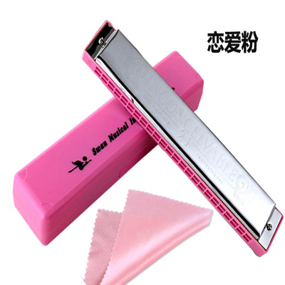 天鹅TianE口琴演奏乐器儿童成人口琴SWAN天鹅口琴24孔C调口琴复音