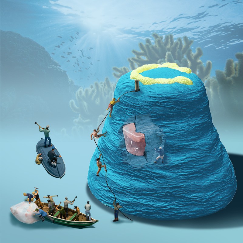 伯利兹大蓝洞宝石挖掘套装儿童考古天然矿石水晶地质学启蒙手工制作