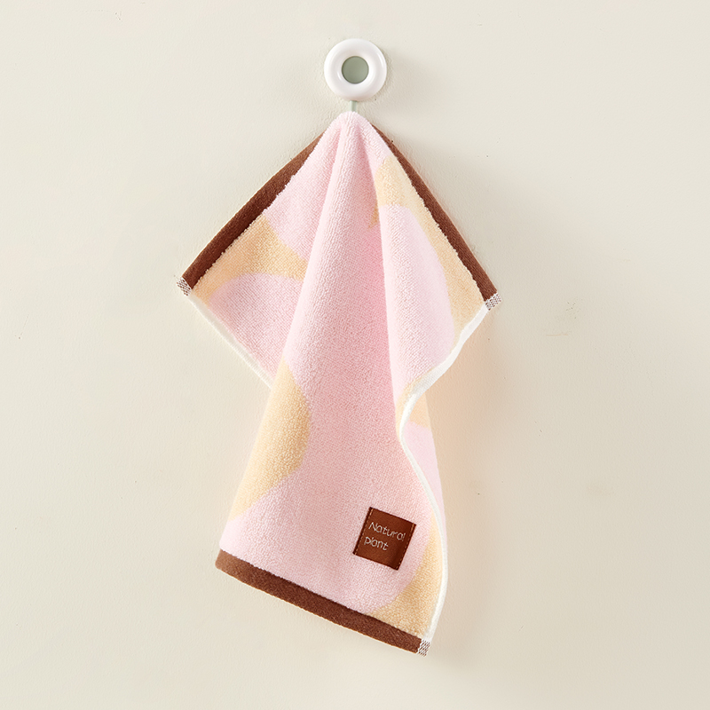 洁玉 春野樱精梳棉提花方巾 34*35cm 48g 1条装 J4017W 粉色