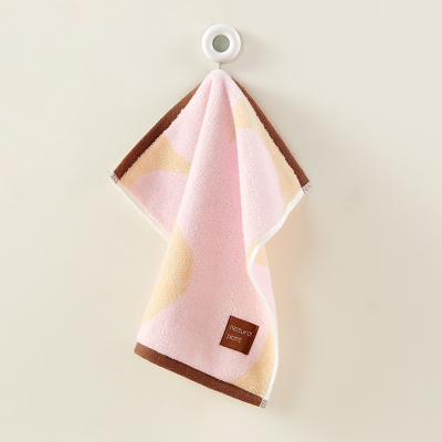 洁玉 春野樱精梳棉提花方巾 34*35cm 48g 1条装 J4017W 粉色