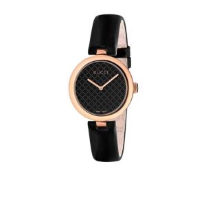 古驰(GUCCI)女款石英表简约徽标轻薄舒适时尚腕表 黑色