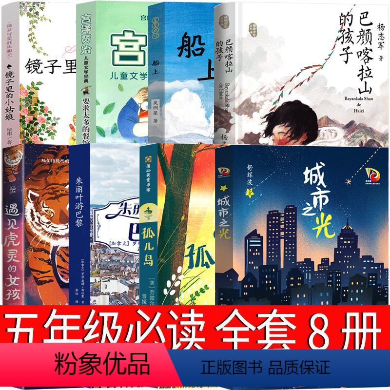 五年级套装全8册 [正版]镜子里的小姑娘 程玮著五年级必读课外书老师云南晨光出版社城市之光遇见虎灵的女孩 孤儿岛 船上