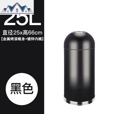 大号无盖不锈钢垃圾桶商场酒店餐饮餐厅圆形商用桶咖啡店 三维工匠