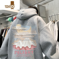 YANXU奶杏色情侣卫衣男2023新款连帽衣服慵懒风oversize宽松外套