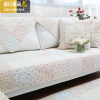 田园棉四季通用欧式布艺沙发垫棉坐垫防滑靠背巾罩套 三维工匠