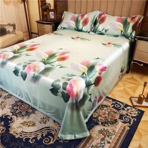 家柏饰(CORATED)夏季三件套冰丝凉滑床单凉席1.8m1.5床2.0米可水洗机洗折叠