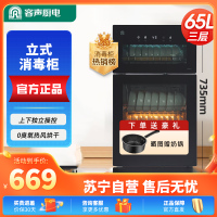 容声消毒柜家用立式台式商用双门全不锈钢高温碗筷消毒碗柜A80热风烘干系列 全二星烘干高735mm 86-A80