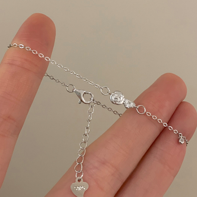 纯银锆石玫瑰花朵手链女生轻奢小众精致手饰学生党高颜值配饰送女朋友老婆情人节七夕生日礼物